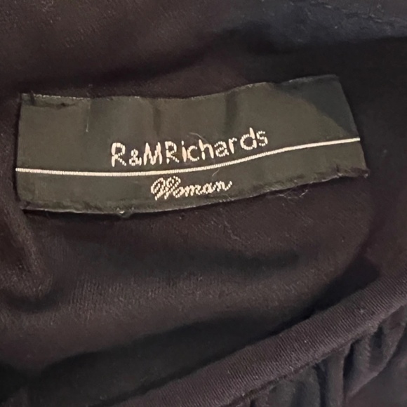 Plus Size R&M Richards Black Beaded Waist Keyhole Front Slit Evening Dress - Picture 4 of 5